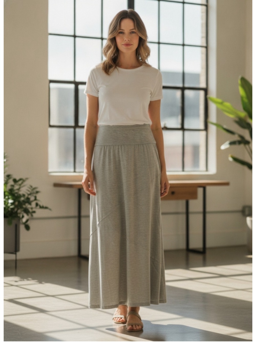 Style & Co Maxi Skirt Women's Size XL Grey NWT
